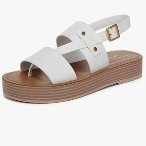 Franco Sarto Genova White Leather Sandals NIB - Size 11